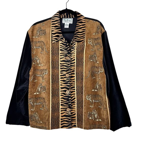 Tantrums Tiger Safari Button Down Collared Jacket XL - Picture 13 of 13